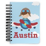 Airplane & Pilot Spiral Notebook - 5x7 w/ Name or Text