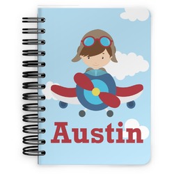 Airplane & Pilot Spiral Notebook - 5x7 w/ Name or Text