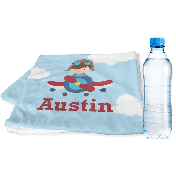 Custom Airplane & Pilot Sports & Fitness Towel (Personalized)