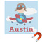 Airplane & Pilot Square Car Magnet - 10" (Personalized)