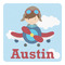Airplane & Pilot Square Decal (Personalized)