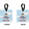 Airplane & Pilot Square Luggage Tag (Front + Back)