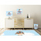 Airplane & Pilot Square Wall Decal Wooden Desk