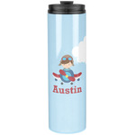 Airplane & Pilot Stainless Steel Skinny Tumbler - 20 oz (Personalized)