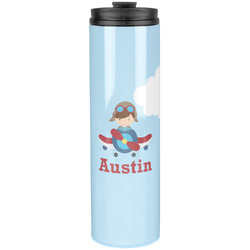 Airplane & Pilot Stainless Steel Skinny Tumbler - 20 oz (Personalized)