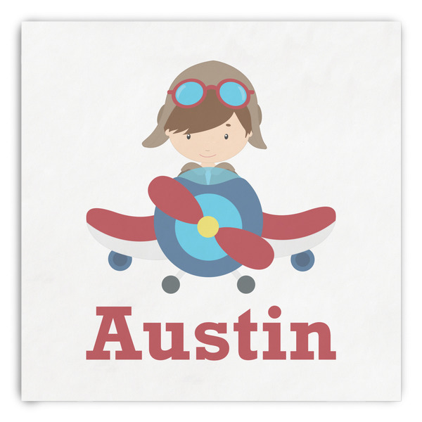 Custom Airplane & Pilot Paper Dinner Napkins (Personalized)