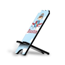 Airplane & Pilot Stylized Cell Phone Stand - Small w/ Name or Text