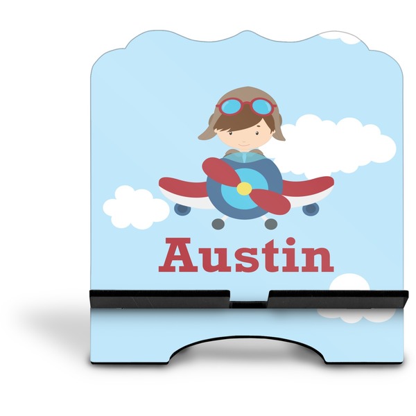 Airplane & Pilot Stylized Tablet Stand - Front without iPad