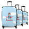 Airplane & Pilot 3 Piece Luggage Set - 20" Carry On, 24" Medium Checked, 28" Large Checked (Personalized)