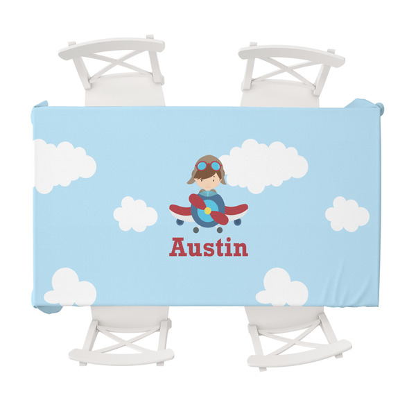 Custom Airplane & Pilot Tablecloth - 58"x102" (Personalized)