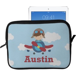 Airplane & Pilot Tablet Case / Sleeve - Large (Personalized)