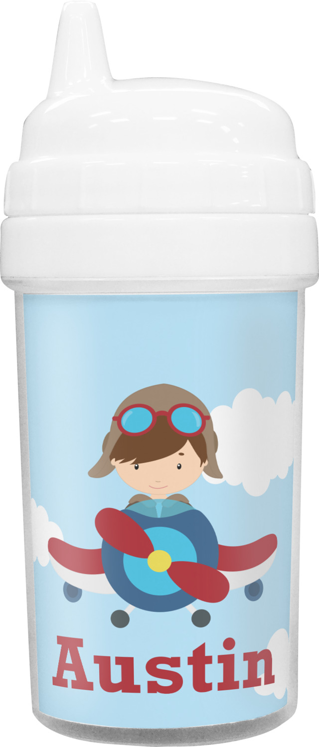 Custom Airplane & Pilot Sippy Cup (Personalized)