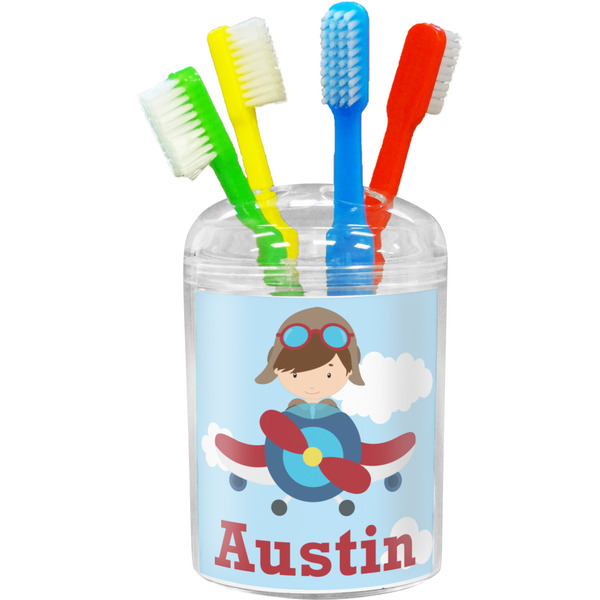 Custom Airplane & Pilot Toothbrush Holder (Personalized)
