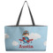 Airplane & Pilot Beach Totes Bag - w/ Black Handles (Personalized)
