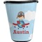 Airplane & Pilot Waste Basket - Single Sided (Black) (Personalized)