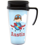 Airplane & Pilot Acrylic Travel Mug with Handle (Personalized)