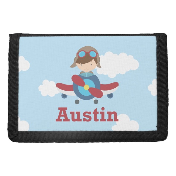Custom Airplane & Pilot Trifold Wallet (Personalized)
