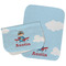 Airplane & Pilot Two Rectangle Burp Cloths - Open & Folded