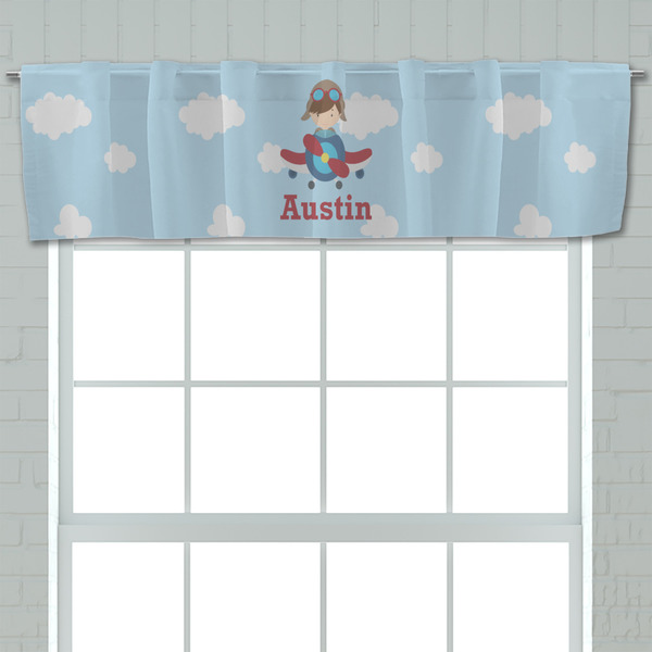 Airplane & Pilot Valance - Closeup on window