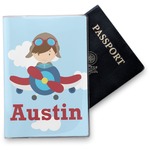 Airplane & Pilot Vinyl Passport Holder (Personalized)