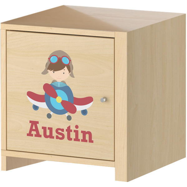 Airplane & Pilot Wall Graphic on Wooden Cabinet
