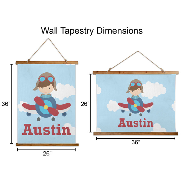 Airplane & Pilot Wall Hanging Tapestries - Parent/Sizing
