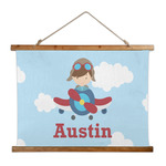 Airplane & Pilot Wall Hanging Tapestry - Wide (Personalized)