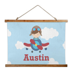 Airplane & Pilot Wall Hanging Tapestry - Wide (Personalized)