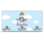 Airplane & Pilot Wall Mounted Coat Rack (Personalized)