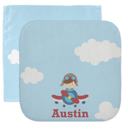 Airplane & Pilot Facecloth / Wash Cloth (Personalized)