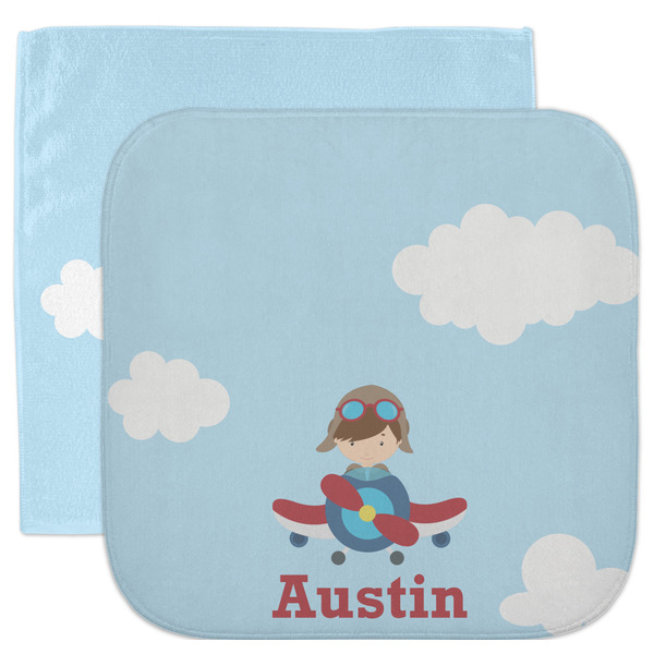 Custom Airplane & Pilot Facecloth / Wash Cloth (Personalized)
