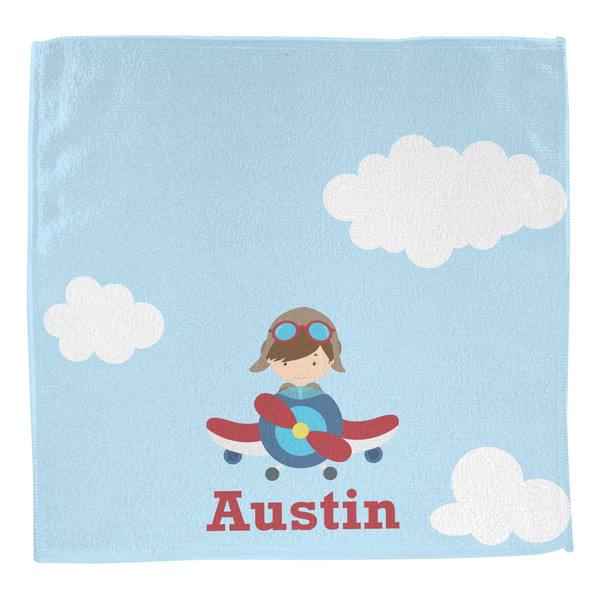 Airplane & Pilot Washcloth - Front - No Soap
