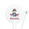 Airplane & Pilot 5.5" Round Plastic Stir Sticks - White - Single Sided (Personalized)