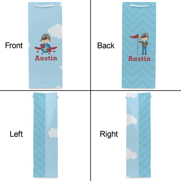 Airplane & Pilot Wine Gift Bag - Gloss - Approval