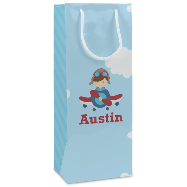 Custom Airplane & Pilot Wine Gift Bags (Personalized)