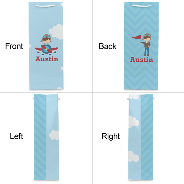 Airplane & Pilot Wine Gift Bag - Matte - Approval