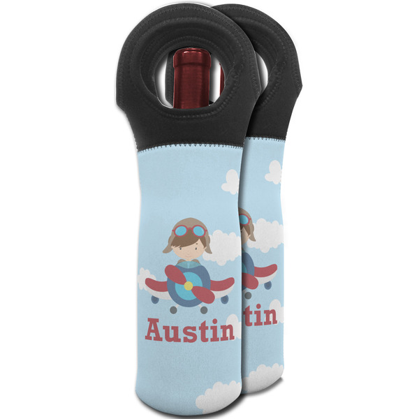 Airplane & Pilot Wine Tote Bag - MAIN