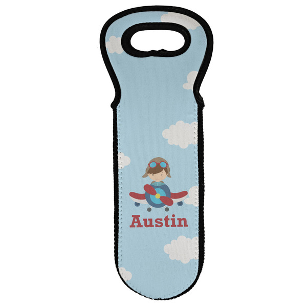 Custom Airplane & Pilot Wine Tote Bag (Personalized)