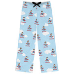 Airplane & Pilot Womens Pajama Pants - L (Personalized)