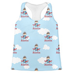Airplane & Pilot Womens Racerback Tank Top - X Large (Personalized)