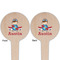 Airplane & Pilot Wooden 4" Food Pick - Round - Double Sided - Front & Back