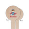 Airplane & Pilot Wooden 4" Food Pick - Round - Single Sided - Front & Back