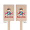 Airplane & Pilot Wooden 6.25" Stir Stick - Rectangular - Double Sided - Front & Back