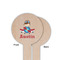 Airplane & Pilot Wooden 6" Food Pick - Round - Single Sided - Front & Back