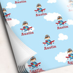 Airplane & Pilot Wrapping Paper Sheets - Single-Sided - 20" x 28" (Personalized)