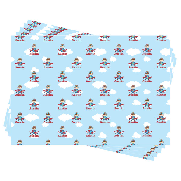 Airplane & Pilot Wrapping Paper - Front & Back - Sheets Approval