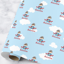 Airplane & Pilot Wrapping Paper Roll - Large (Personalized)