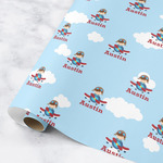 Airplane & Pilot Wrapping Paper Roll - Medium (Personalized)