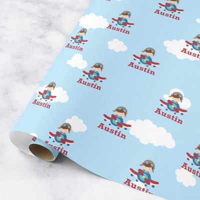 Airplane & Pilot Wrapping Paper (Personalized) - YouCustomizeIt