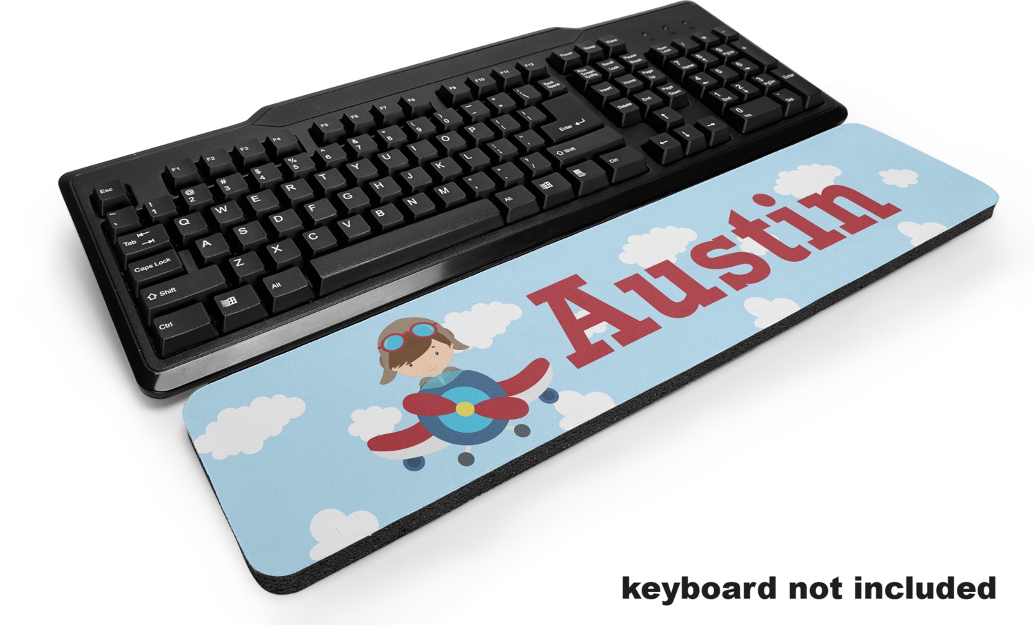 Custom Airplane & Pilot Keyboard Wrist Rest (Personalized) YouCustomizeIt